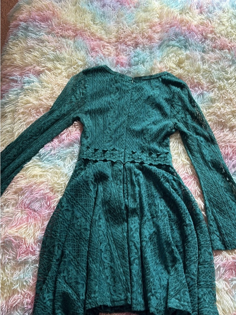 miami Emerald Green Lace Long Sleeve Dress